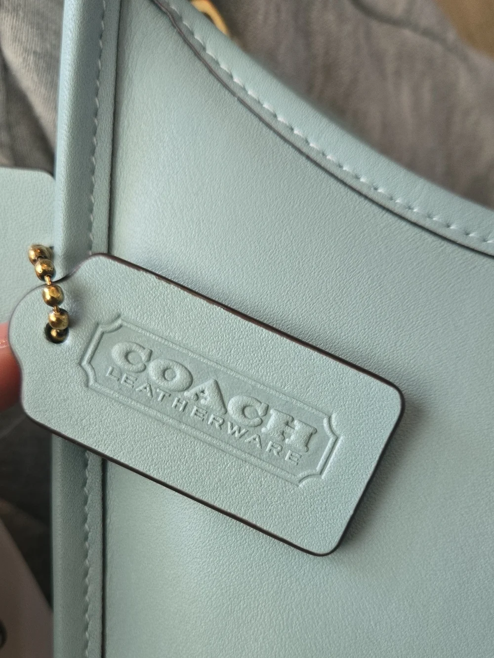 Coach Light Blue Curve Zip Shoulder Bag